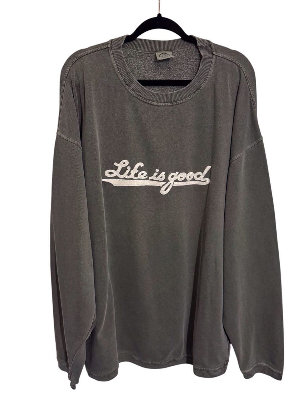 Life Is Good Unisex X-Large Gray Pullover Sweatshirt Cotton Sweater Crew Neck